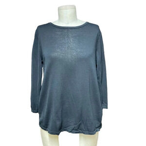 COS Black Silk Button Back Lightweight Knit Sweater Size Small‎